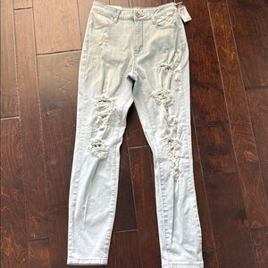 Rue21 Blue Skinny Jeans Distressed Casual